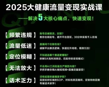 大健康流量全域新增长8.0，三月底线下课视频，大健康万亿蓝海，从类目突围到模式迭代-凌秋网创