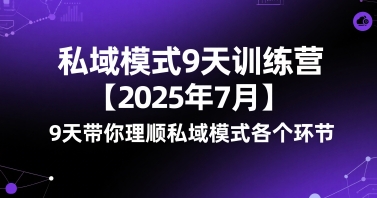 私域模式9天训练营【2025年7月】​9天带你理顺私域模式各个环节-凌秋网创