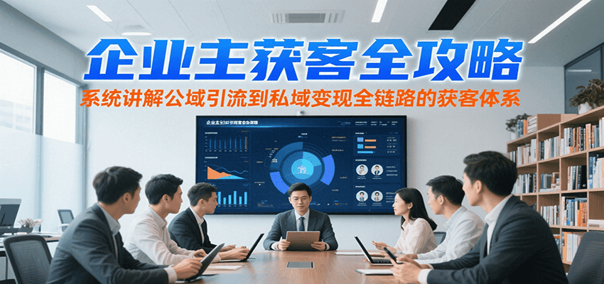 企业主获客全攻略，系统讲解公域引流到私域变现全链路的获客体系-凌秋网创