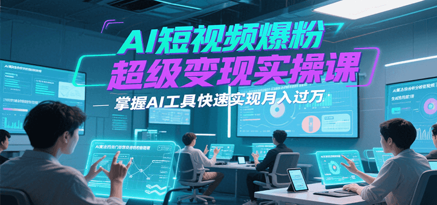 AI短视频爆粉超级变现实操课，掌握AI工具快速实现月入过万-凌秋网创