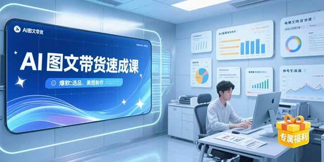 （15416期）AI图文带货速成课，养号引流秘籍，爆款选品策略，美图制作全流程-凌秋网创