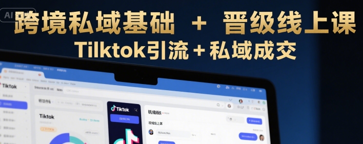 跨境私域基础+晋级线上课，Tilktok引流+私域成交-凌秋网创