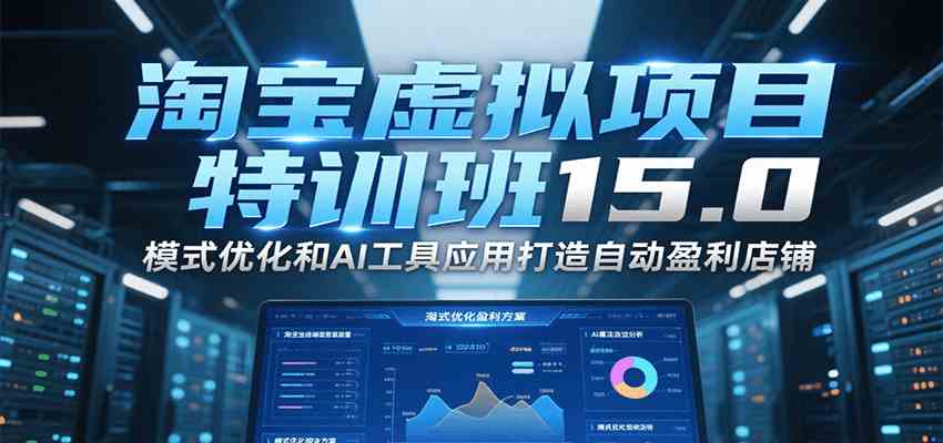 淘宝虚拟项目特训班15.0，模式优化和AI工具应用打造自动盈利店铺-凌秋网创