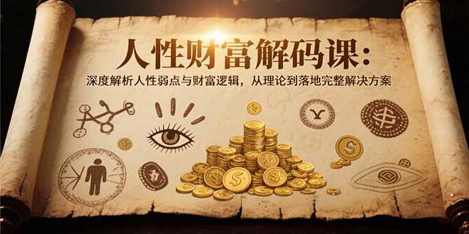 （15434期）人性财富解码课6.0：深度解析人性弱点与财富逻辑，理论到落地完整解决方案-凌秋网创