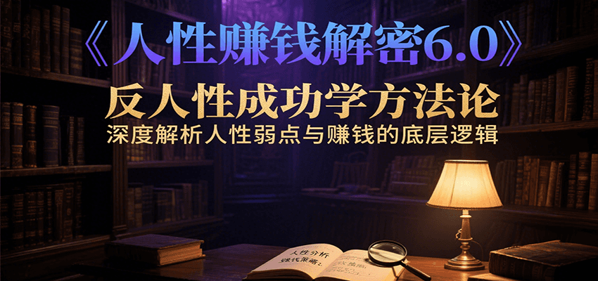 人性赚钱解密6.0，反人性成功学方法论，深度解析人性弱点与赚钱的底层逻辑-凌秋网创