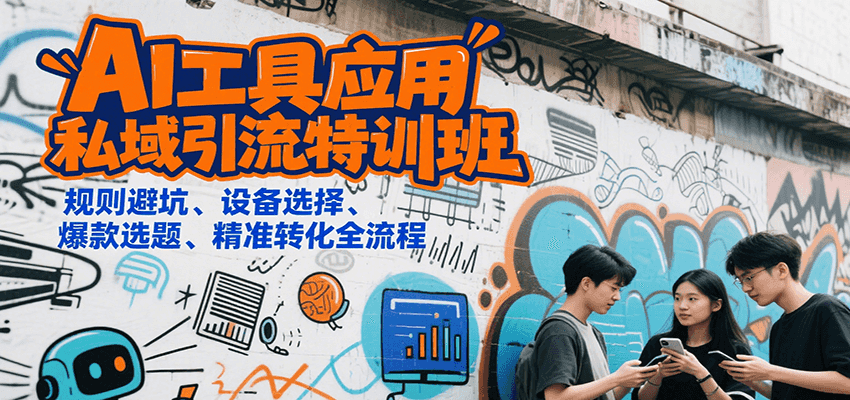 AI工具应用私域引流特训班，规则避坑、设备选择、爆款选题、精准转化全流程-凌秋网创
