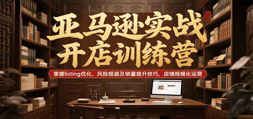 亚马逊实战开店训练营，掌握listing优化、风险规避及销量提升技巧，店铺规模化运营-凌秋网创