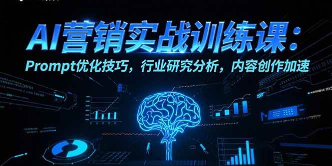 （15465期）AI营销实战训练课：Prompt优化技巧，行业研究分析，内容创作加速-凌秋网创