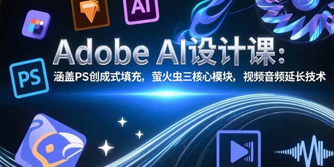（15469期）Adobe AI设计课：涵盖PS创成式填充，萤火虫三核心模块，视频音频延长技术-凌秋网创