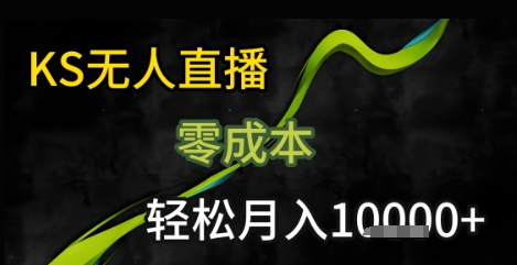 KS无人直播25年最新玩法，只需一部手机，轻松月入1W+【揭秘】-凌秋网创