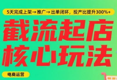 淘宝截流快速起店玩法，掌握暴力快速起店的流程，5天完成上架-推广-出单闭环-凌秋网创
