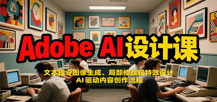 Adobe AI设计课：文本指令图像生成、局部修改和特效设计，AI驱动内容创作流程-凌秋网创