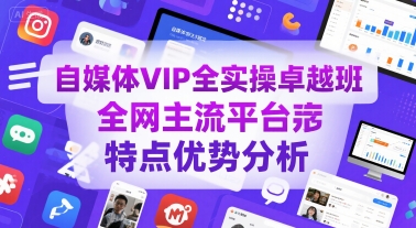 自媒体VIP全实操卓越班，全网主流平台特点优势分析-凌秋网创