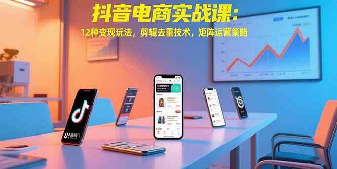 （15478期）抖音电商实战课：12种变现玩法，剪辑去重技术，矩阵运营策略-凌秋网创