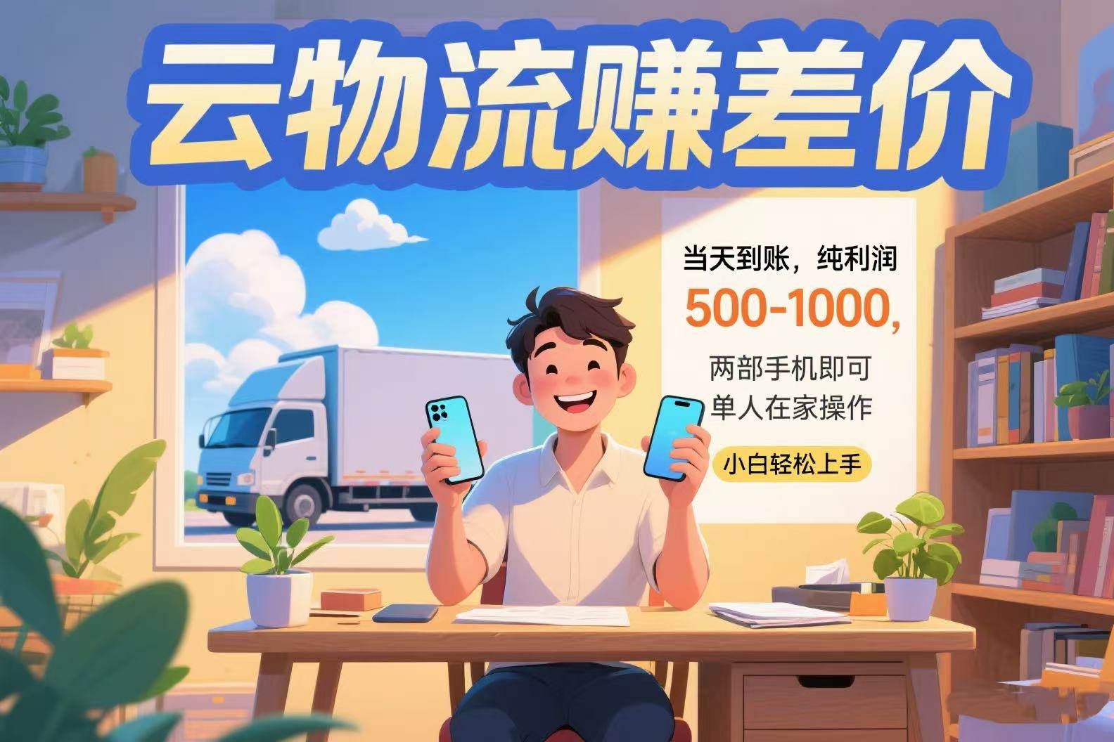 （15492期）云物流赚差价 当天到账纯利润500-1000 两部手机即可 可单人在家操作 小…-凌秋网创