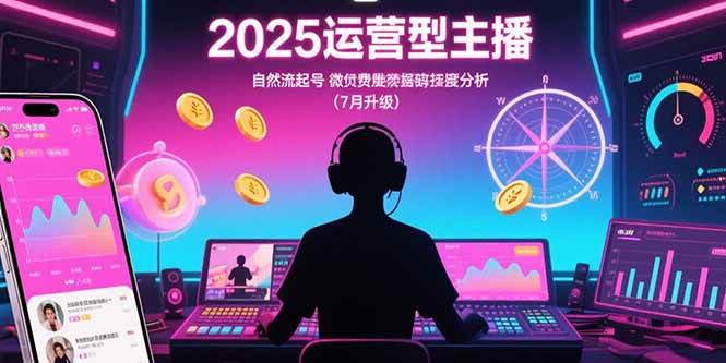 （15508期）2025运营型主播：自然流起号，微付费投放技巧，罗盘数据深度解析(7月更新)-凌秋网创
