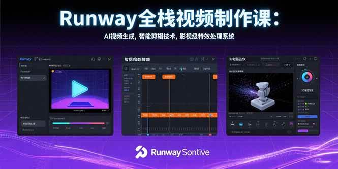 （15515期）Runway全栈视频制作课：AI视频生成，智能剪辑技术，影视级特效处理系统-凌秋网创