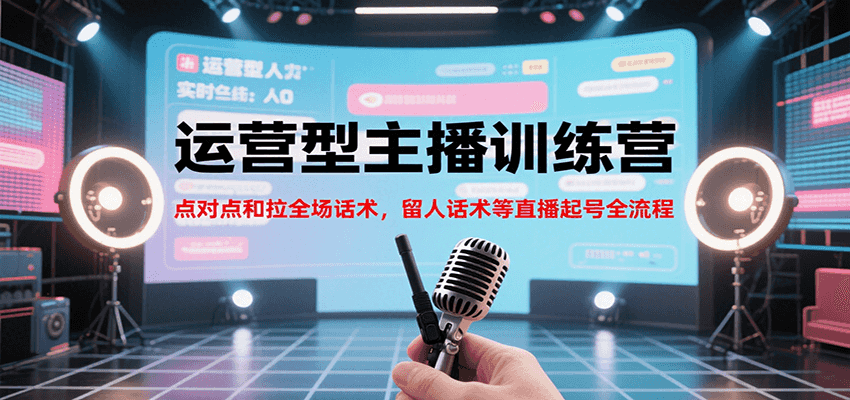 运营型主播训练营，点对点和拉全场话术，留人话术等直播起号全流程（更新7月）-凌秋网创