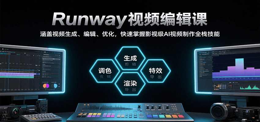 Runway视频编辑课，涵盖视频生成、编辑、优化，快速掌握影视级AI视频制作全栈技能-凌秋网创