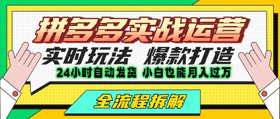 拼多多最新实战运营高投产：长久稳定项目，单店利润一天三位数-凌秋网创