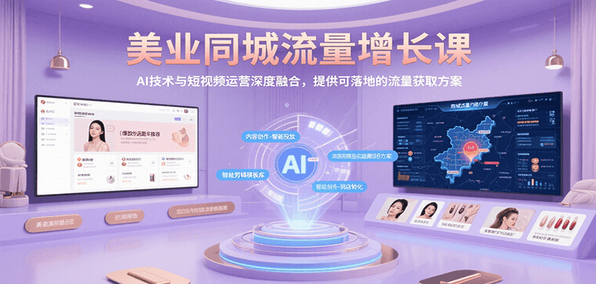 美业同城流量增长课，AI技术与短视频运营深度融合，提供可落地的流量获取方案-凌秋网创