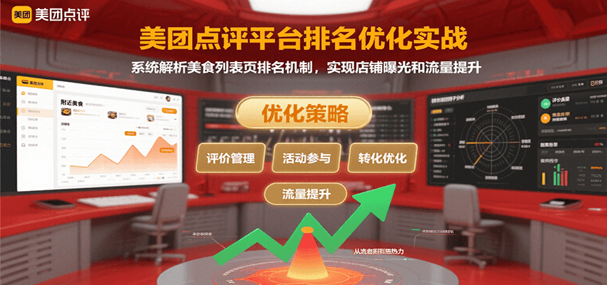 美团点评平台排名优化实战，系统解析美食列表页排名机制，实现店铺曝光和流量提升-凌秋网创