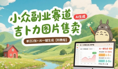 小众副业赛道 吉卜力图片售卖 单日2张+ AI一键生成【附教程】-凌秋网创
