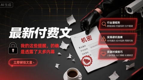 最新付费文：我的这些提醒，的确是透露了太多内幕-凌秋网创