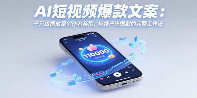 （15569期）AI短视频爆款文案：千万级播放量创作者亲授，持续产出爆款的完整工作流-凌秋网创