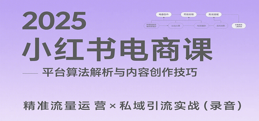 2025小红书电商课：解析算法，创作高转化内容，助力卖家获取流量实现变现（录音）-凌秋网创