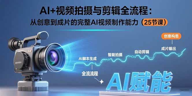 （15612期）AI+视频拍摄与剪辑全流程：从创意到成片的完整AI视频制作能力（25节课）-凌秋网创