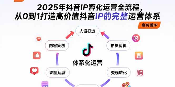 （15610期）2025年抖音IP孵化运营全流程，从0到1打造高价值抖音IP的完整运营体系-凌秋网创