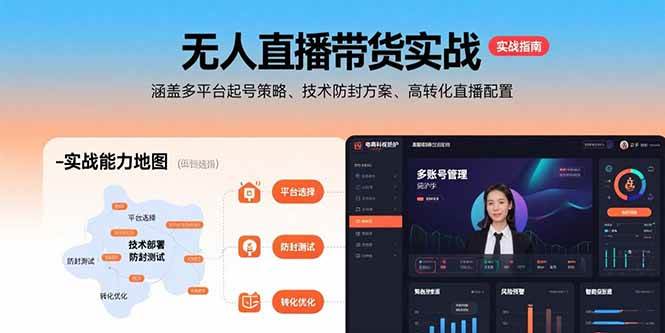 （15622期）无人直播带货实战，涵盖多平台起号策略、技术防封方案、高转化直播配置-凌秋网创