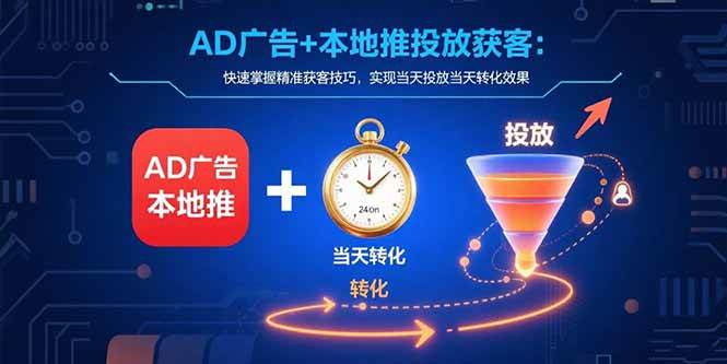 （15637期）AD广告+本地推投放获客：快速掌握精准获客技巧，实现当天投放当天转化效果-凌秋网创