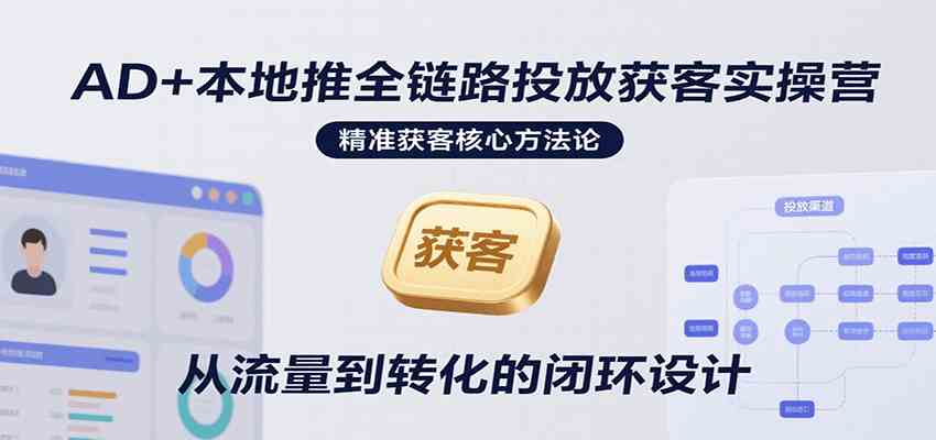 AD+本地推全链路投放获客实操营，快速掌握精准获客技巧，当天投放当天转化高效营销-凌秋网创