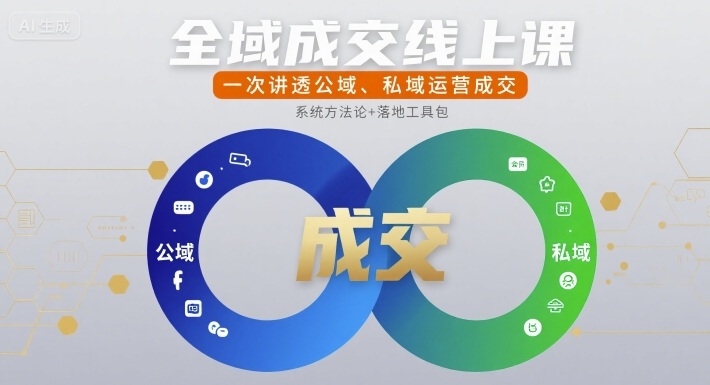 全域成交线上课，一次讲透公域、私域运营成交-凌秋网创