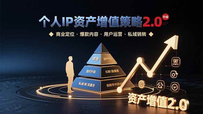 （15653期）个人IP资产增值策略2.0 拆解商业定位/爆款内容/用户运营/私域销转四大模块-凌秋网创