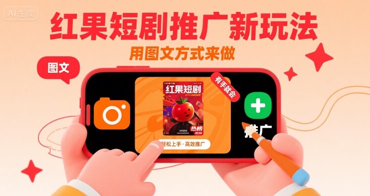 红果短剧推广新玩法，用图文方式来做，有手就会-凌秋网创